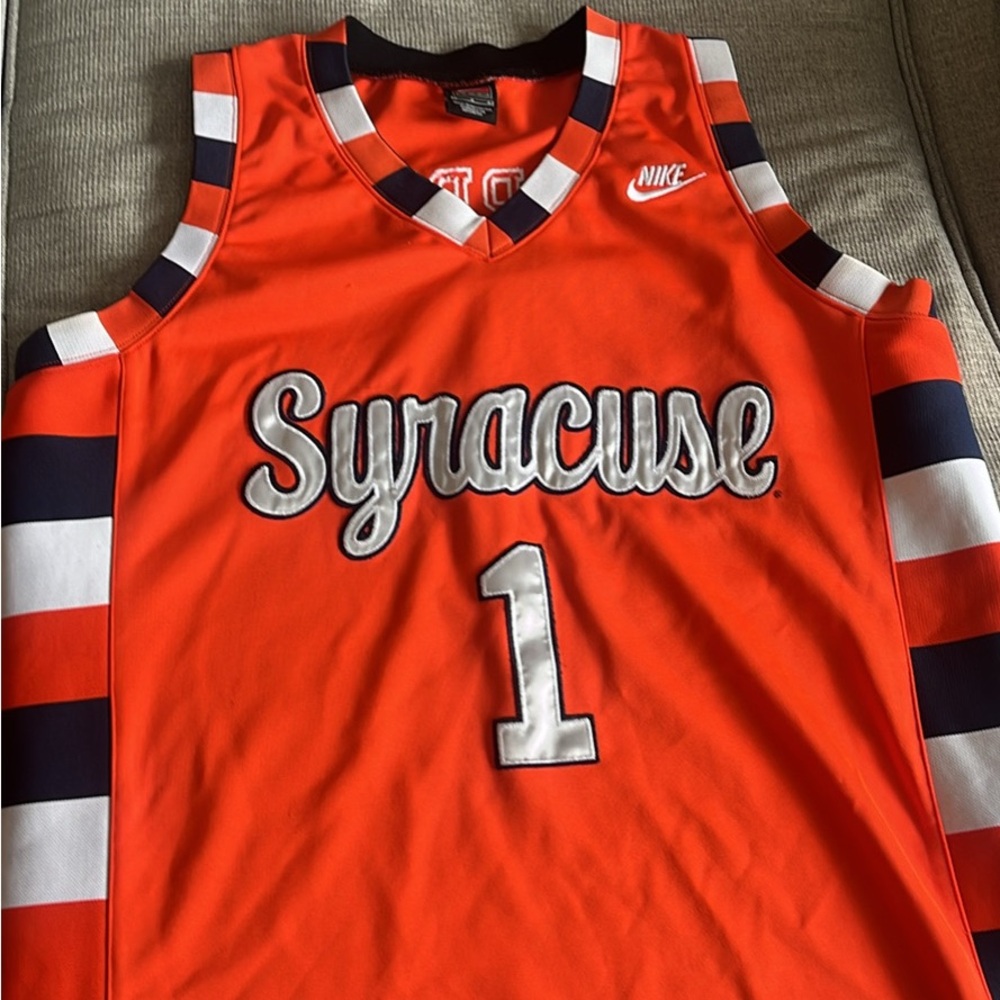 Nike Orange and Black Basketball Jersey